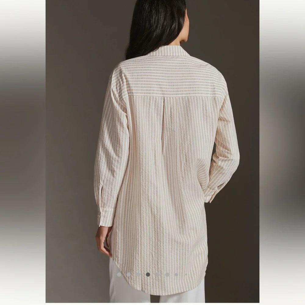 Anthropologie Longline Buttondown Size X-Small - Picture 3 of 5